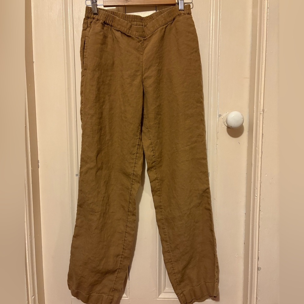 Vintage camel brown linen pants